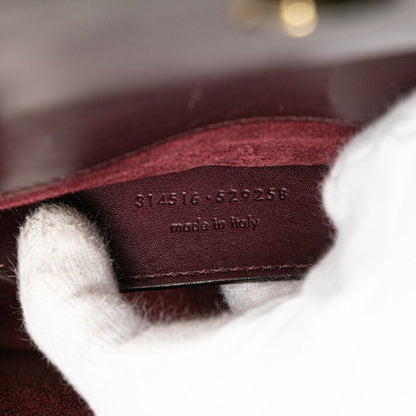 Saint Laurent Betty Chain Shoulder Bag Wine Red Gold Suede Leather