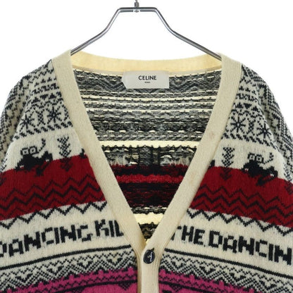 Celine the Dancing Kid Wool Jacquard Dolls Knit Cardigan Kid Jacket Multicolor