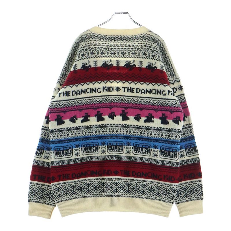 Celine the Dancing Kid Wool Jacquard Dolls Knit Cardigan Kid Jacket Multicolor