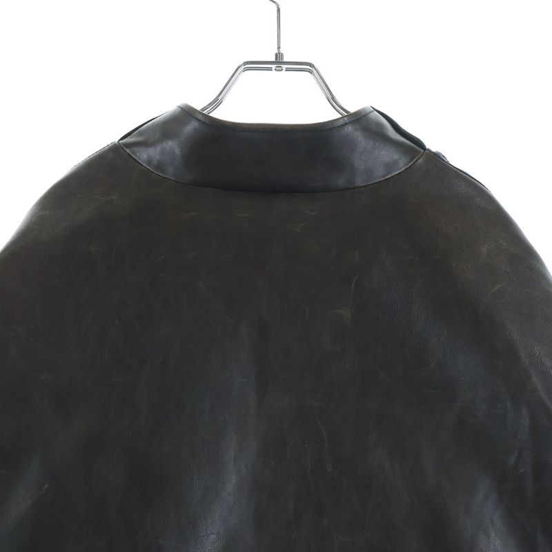 Balenciaga Sleeve Leather Cut Replacement Nylon Bomber Jacket Black