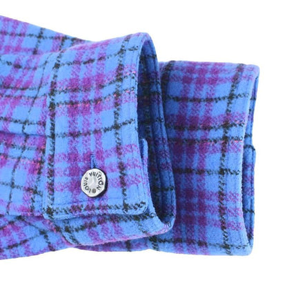Louis Vuitton Cropped Flannel Jacket Wool 50 Blue Purple Orr MW
