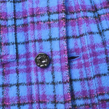 Louis Vuitton Cropped Flannel Jacket Wool 50 Blue Purple Orr MW