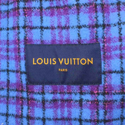 Louis Vuitton Cropped Flannel Jacket Wool 50 Blue Purple Orr MW