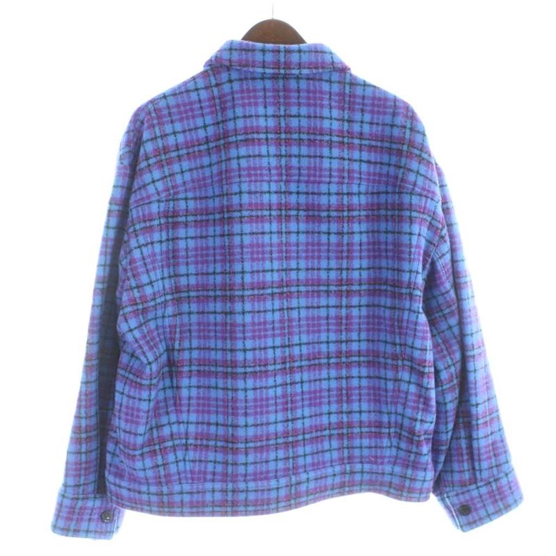 Louis Vuitton Cropped Flannel Jacket Wool 50 Blue Purple Orr MW