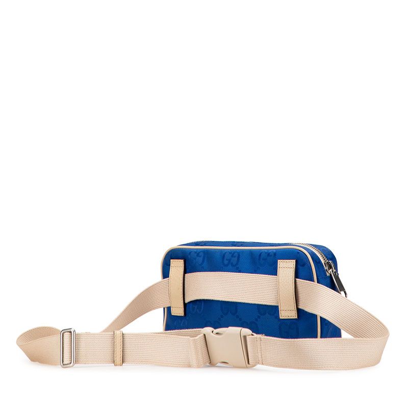 Gucci GG Nylon Off the Grid Belt Bag Blue Beige