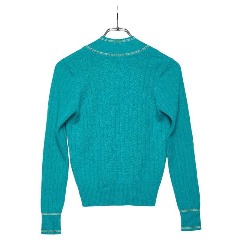 Chanel V-neck Knit 36 Light Blue Cashmere
