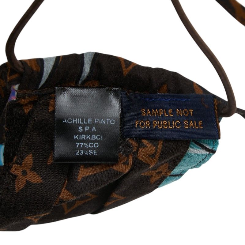 Louis Vuitton LV Friends Mask Cover Brown Multicolor Cotton Silk Shoulder Bag