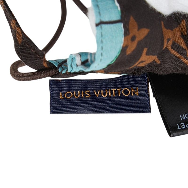 Louis Vuitton LV Friends Mask Cover Brown Multicolor Cotton Silk Shoulder Bag