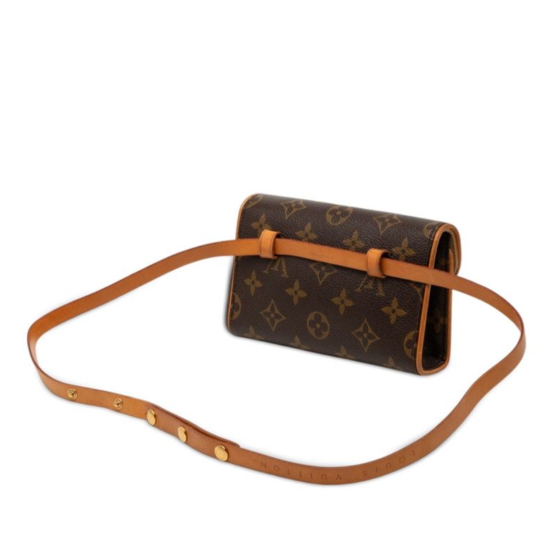 Louis Vuitton Monogram Pochette Florentine S Belt Bag Brown Leather
