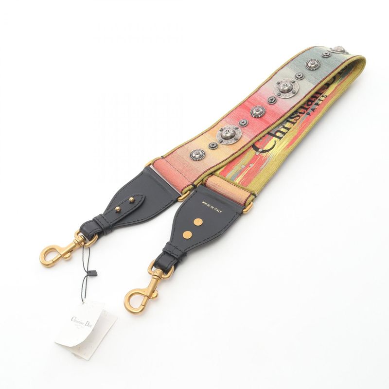 Dior Shoulder Strap Medallion Embroidery Multi Canvas Leather