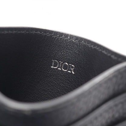 Dior Card Case CD Icon Holder Black Leather CD Lcon