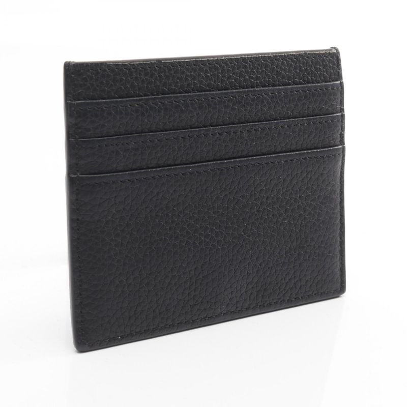 Dior Card Case CD Icon Holder Black Leather CD Lcon