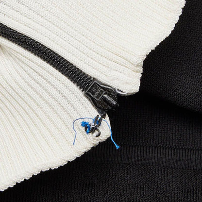 Chanel Bicolor Knit Skirt 34 Black White Rayon Polyester