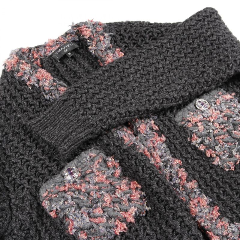 Chanel Cardigan CC Logo Button Cashmere