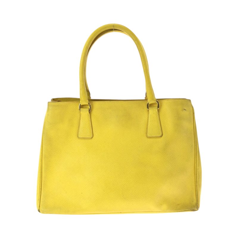 Prada Saffiano Yellow Gold Leather Shoulder Bag 2-Way