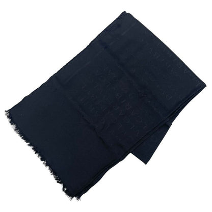 Bvlgari Shawl Silk Wool Black Scarf