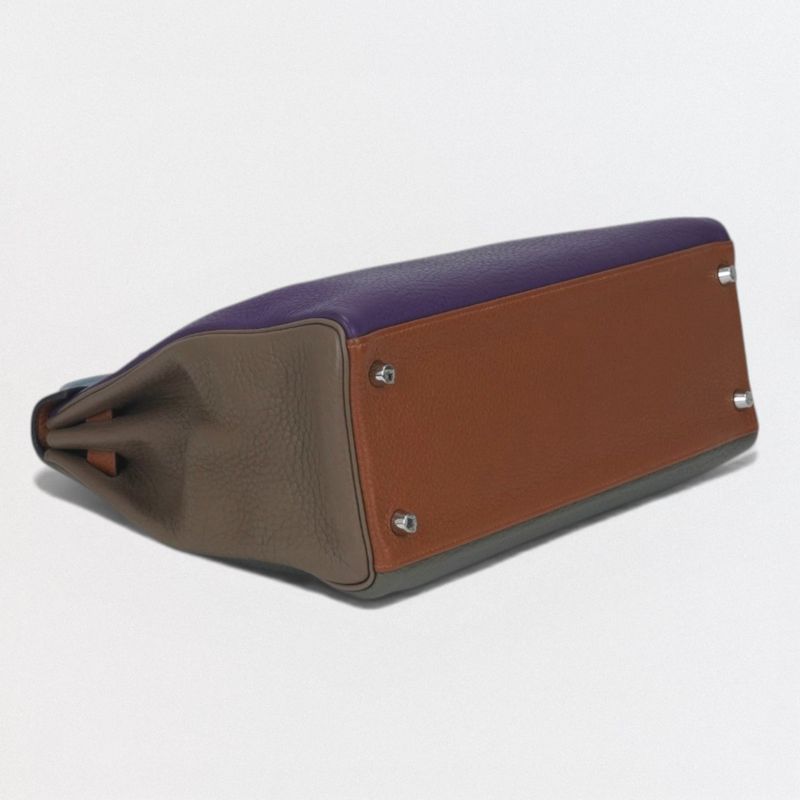 Hermes Kelly 32 Harlequin Tote Shoulder Bag Taurillon Clemence Ultra Violet
