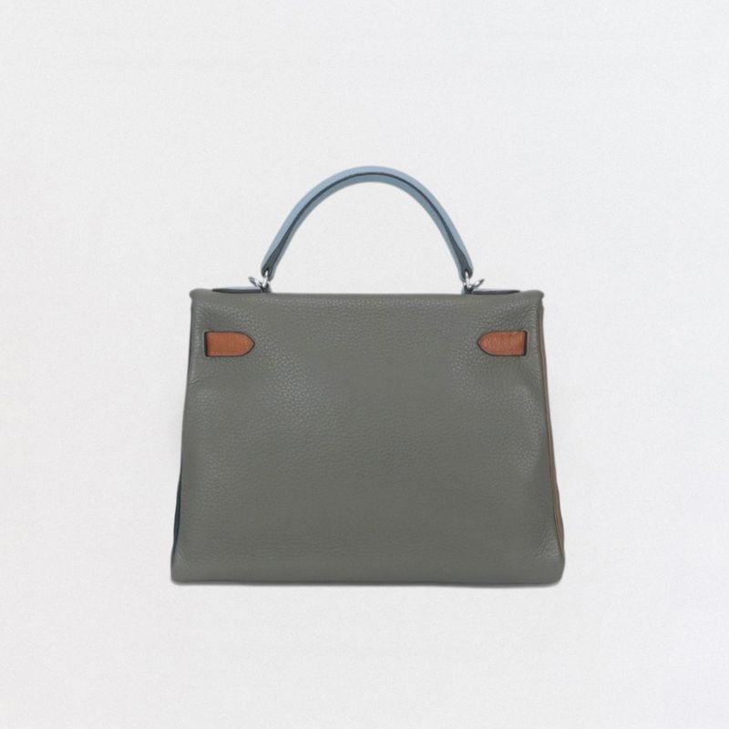 Hermes Kelly 32 Harlequin Tote Shoulder Bag Taurillon Clemence Ultra Violet