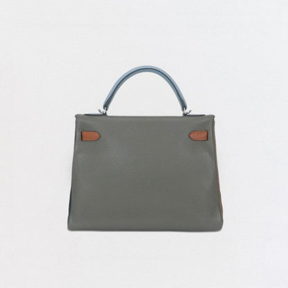 Hermes Kelly 32 Harlequin Tote Shoulder Bag Taurillon Clemence Ultra Violet