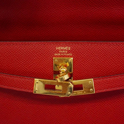 Hermes Handbag Kelly 25 Veau Epsom Rouge Casac Gold 2-Way Bag