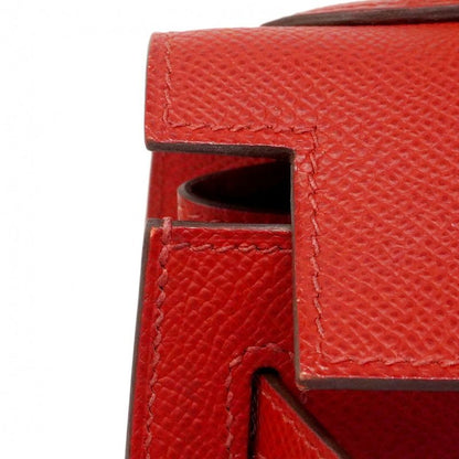 Hermes Handbag Kelly 25 Veau Epsom Rouge Casac Gold 2-Way Bag