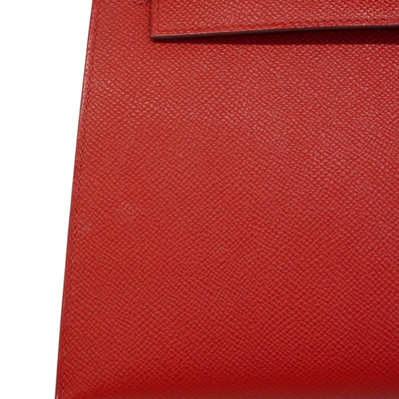 Hermes Handbag Kelly 25 Veau Epsom Rouge Casac Gold 2-Way Bag