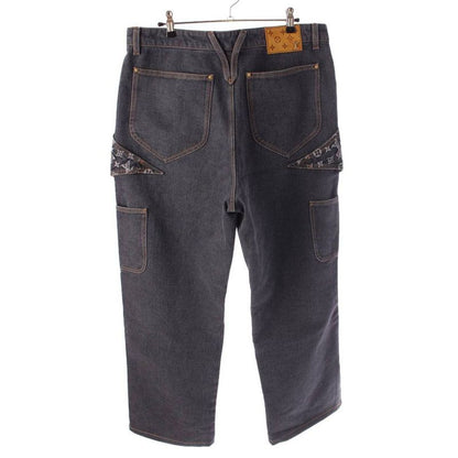 Louis Vuitton Monogram Flower Denim Pants Jeans Gray 33