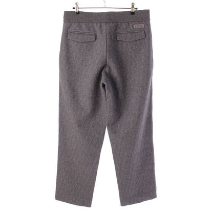 Dior Icons Cashmere Wool Back Logo Track Pants Trousers Gray