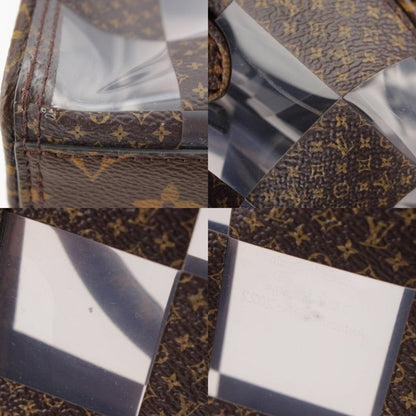 Louis Vuitton Monogram Chess Sac Plat Vinyl Tote Brown Clear