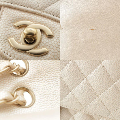 Chanel Quilted Leather Double Flap Shoulder Bag Champagne Gold 25