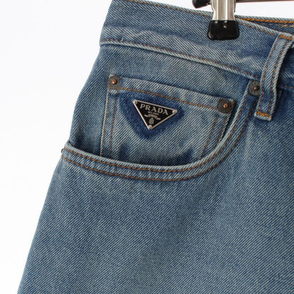 Prada Denim Triangle Logo 5 Pocket Pants Jeans Blue Indigo 34