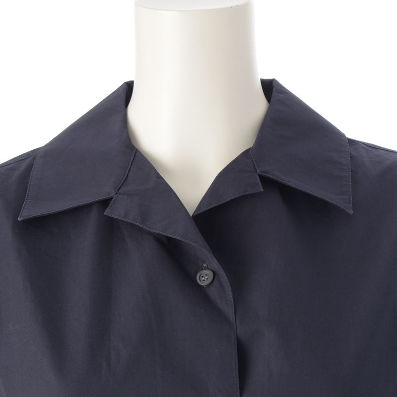 Loewe Cotton Anagram Embroidery Blouse Top Short Sleeve Shirt Navy Khaki Green