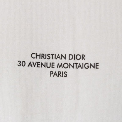 Dior Cotton Montaigne Logo Short Sleeve T-Shirt Top White