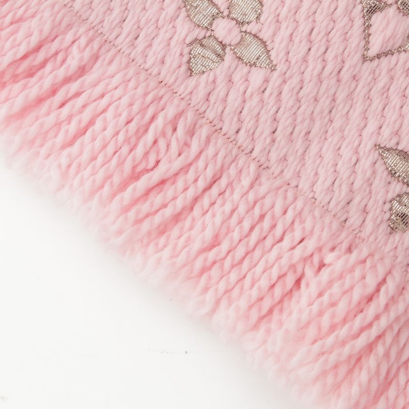Louis Vuitton Wool Silk Echarpe Logo Mania Shine Scarf Pink