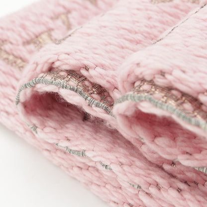 Louis Vuitton Wool Silk Echarpe Logo Mania Shine Scarf Pink