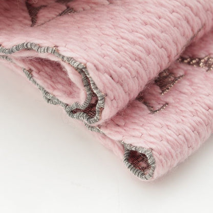 Louis Vuitton Wool Silk Echarpe Logo Mania Shine Scarf Pink
