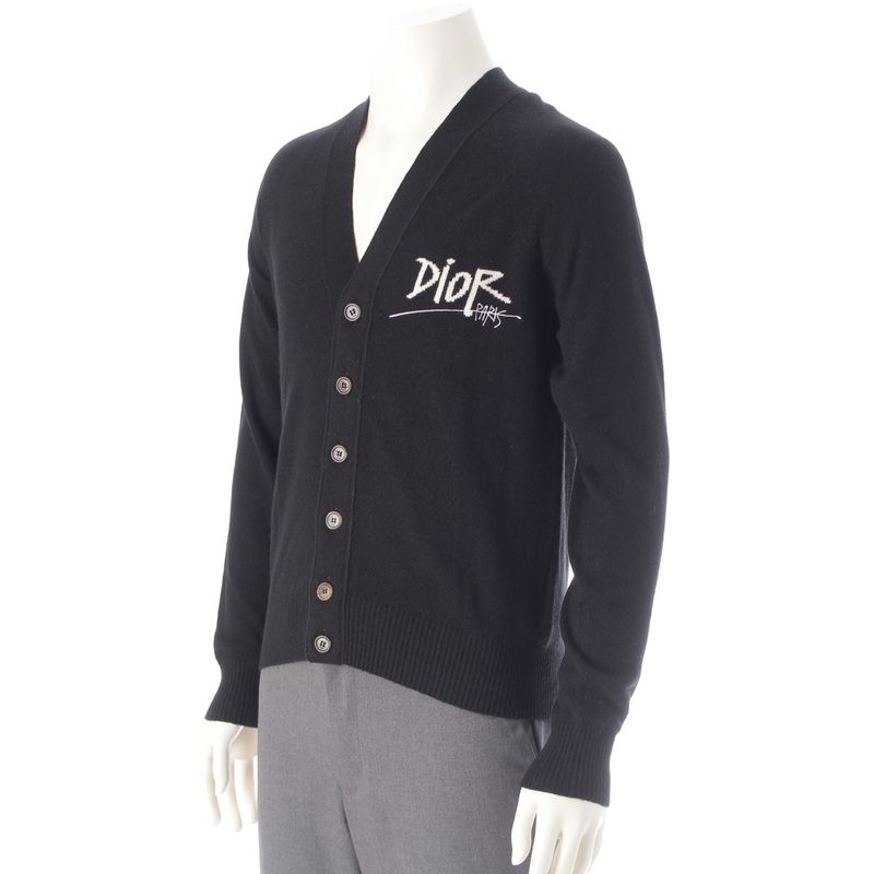 Dior Stussy Cashmere Logo Cardigan Black XS
