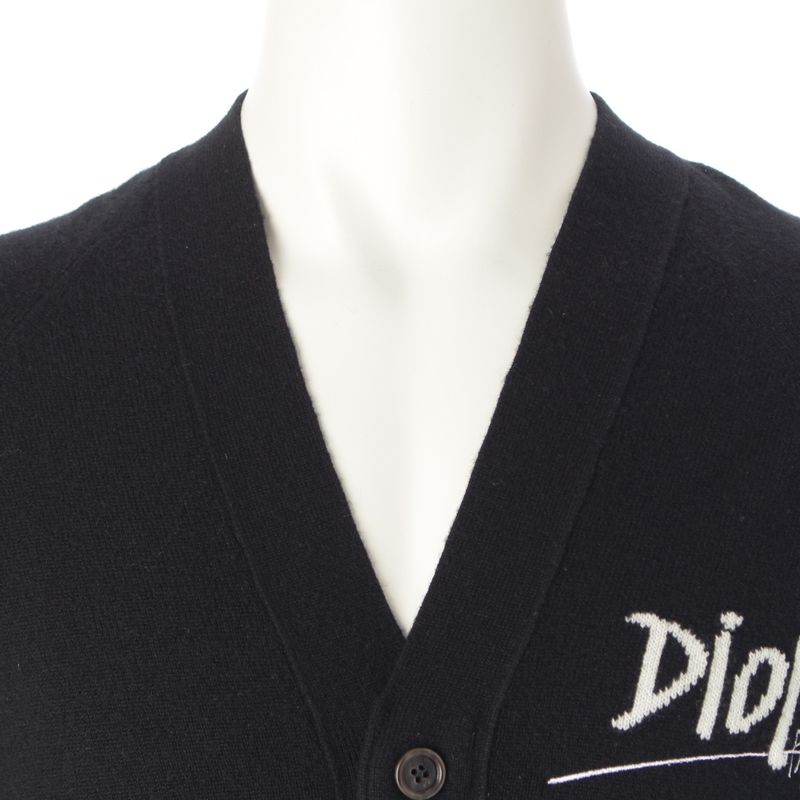Dior Stussy Cashmere Logo Cardigan Black XS