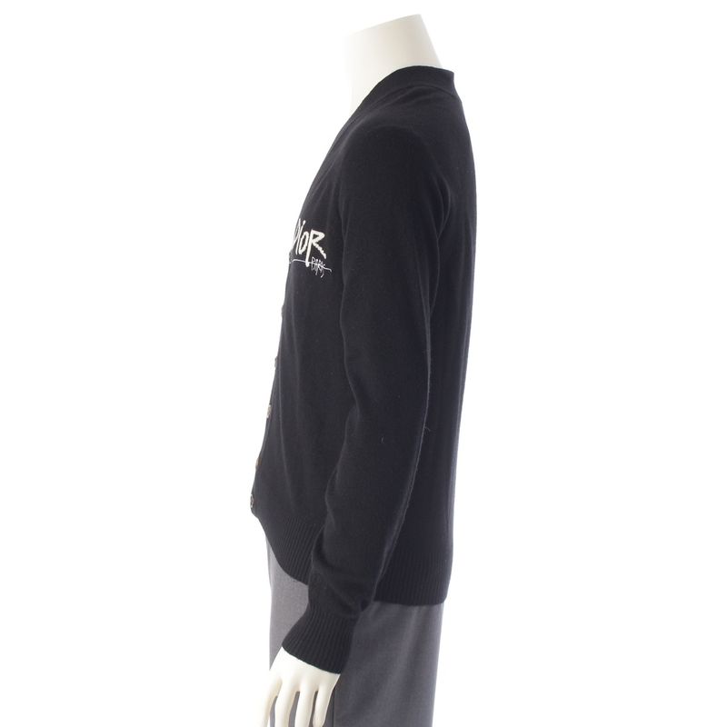 Dior Stussy Cashmere Logo Cardigan Black XS