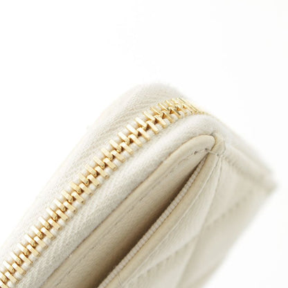 Chanel Caviar Leather Fragment Coin Card Case Compact Wallet White