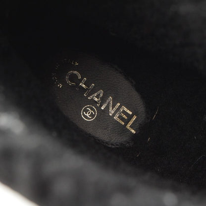 Chanel Leather CC Logo Chain Boots Shoes Black 36c