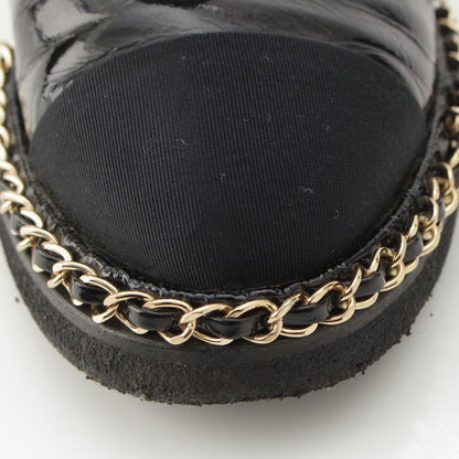Chanel Leather CC Logo Chain Boots Shoes Black 36c