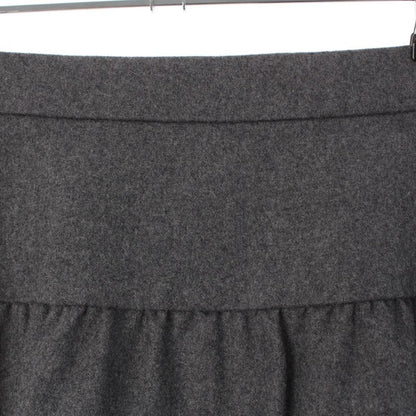 Chanel Wool Vintage Coco Button Skirt Gray 34