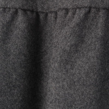 Chanel Wool Vintage Coco Button Skirt Gray 34