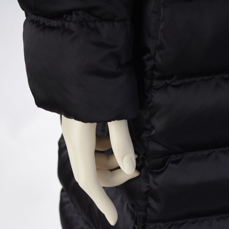 Prada Nylon Fur Collared Down Coat Navy 40