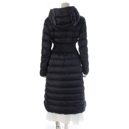 Prada Nylon Fur Collared Down Coat Navy 40