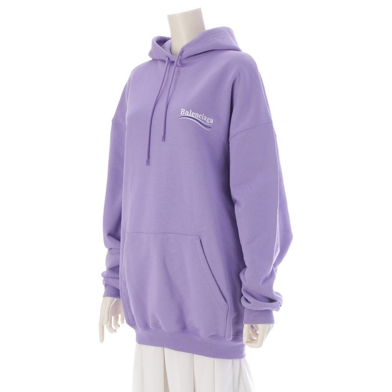 Balenciaga Campaign Logo Pullover Hoodie Top Purple