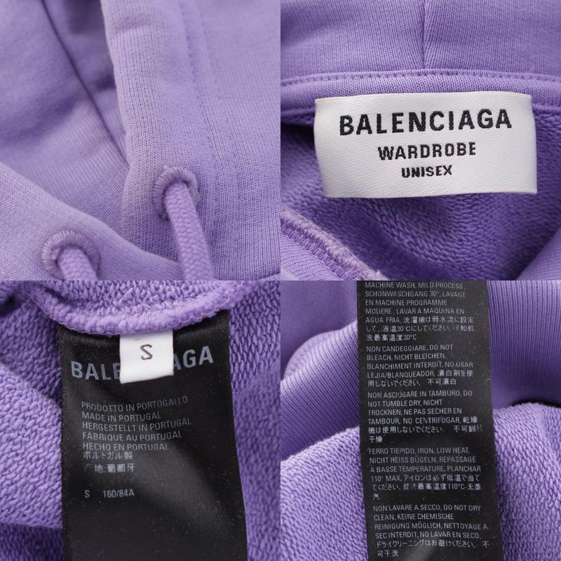 Balenciaga Campaign Logo Pullover Hoodie Top Purple