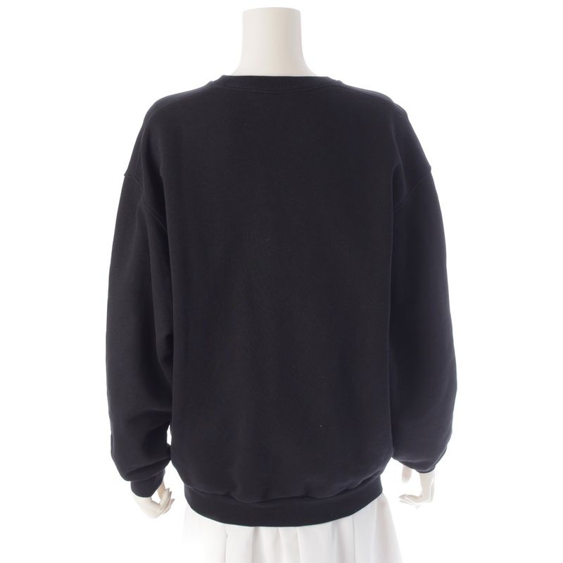Balenciaga Logo Print Crew Neck Trainer Sweatshirt Top Black XS