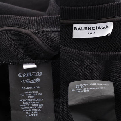 Balenciaga Logo Print Crew Neck Trainer Sweatshirt Top Black XS